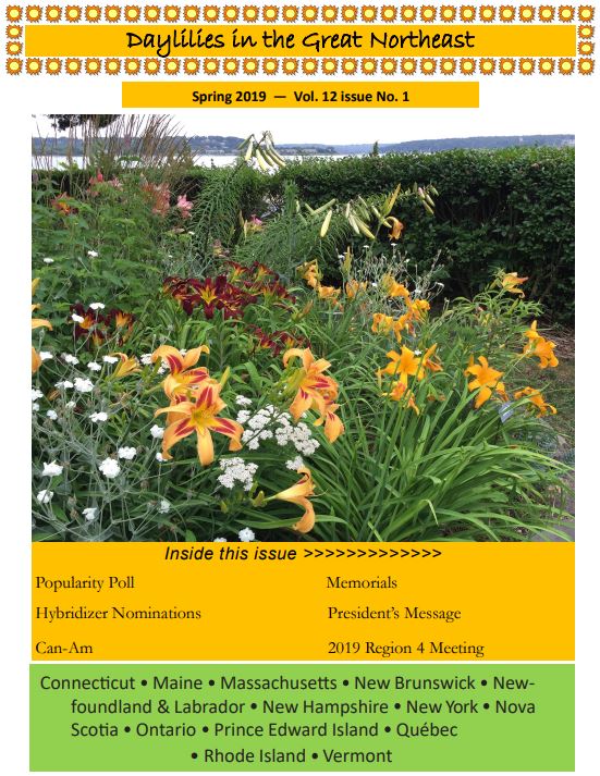 Daylilies in the Great Northeast Newsletter – Spring 2019